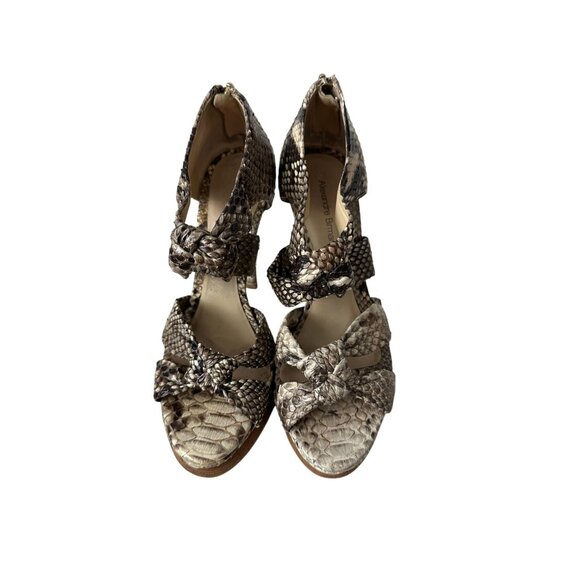 ALEXANDRE BIRMAN Snake Print Leather Heels Size 8 - Picture 2 of 6